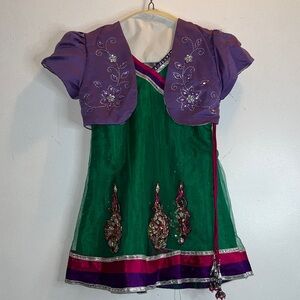 Little GIRL 22/24•Purple and Green Kids Costume Dress
